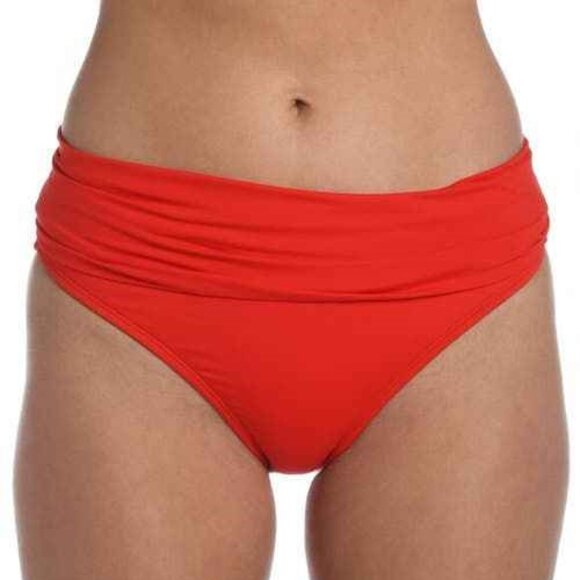 La Blanca Women's Island Goddess Shirred Band Hipster Bottom - Red- Size… - Picture 9 of 10